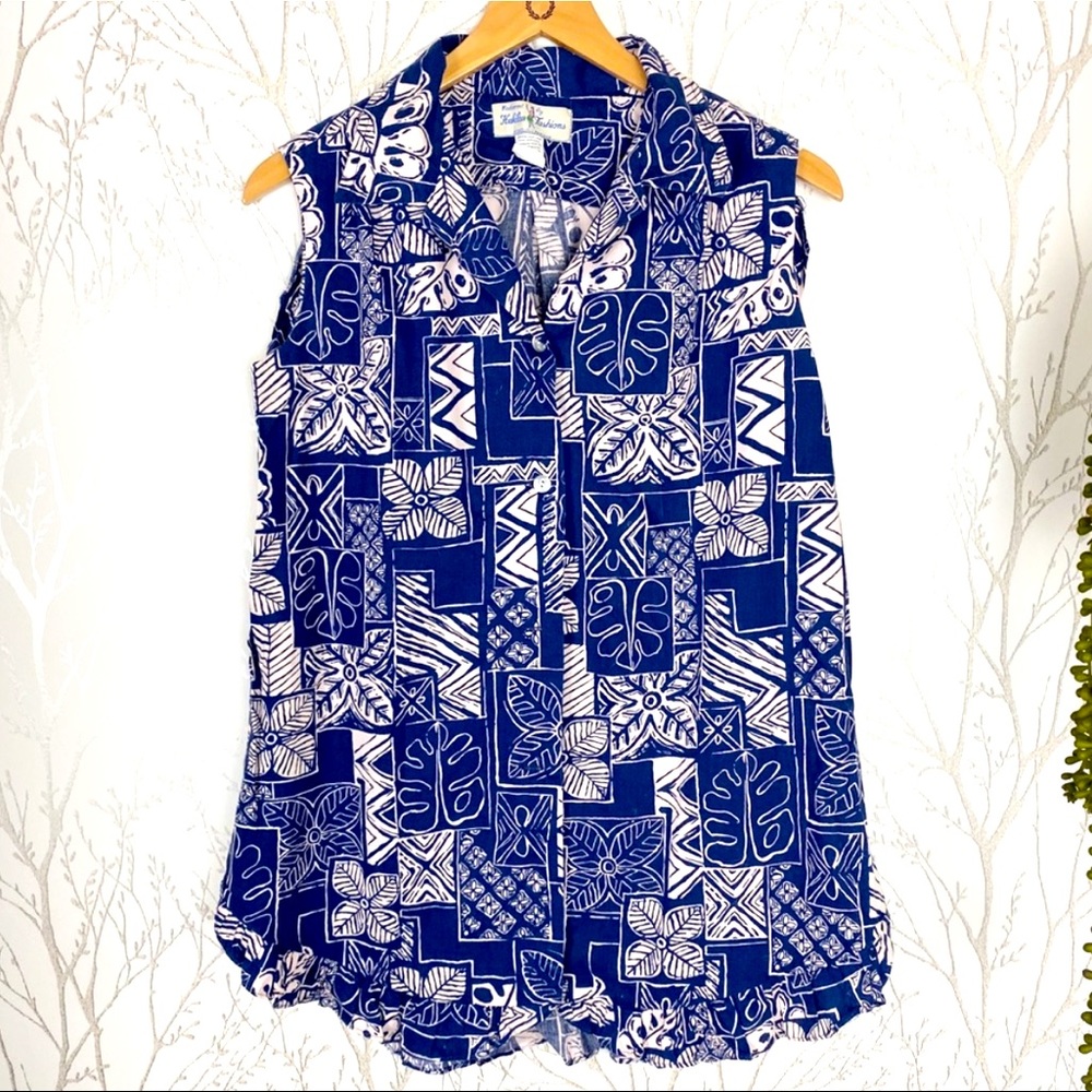 Vintage HUKILAU Fashions Hawaiian Sleeveless Top